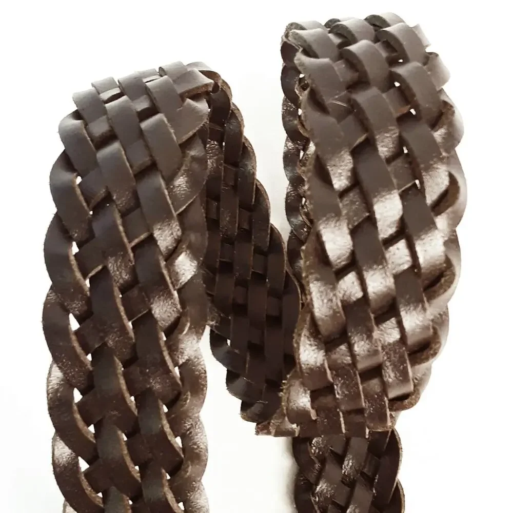 💎Levi's Boys Dark Brown Leather Braided Belt Size Small Made In Guatemala